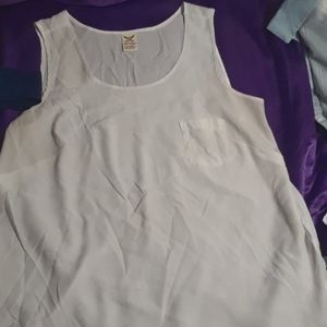 White and blue women's blouse